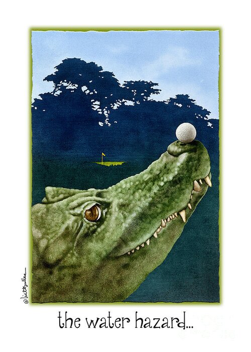 Will Bullas Greeting Card featuring the painting The Water Hazard... #1 by Will Bullas