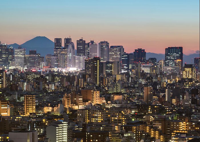 Tranquility Greeting Card featuring the photograph Tokyo City At Twilight #2 by Japan