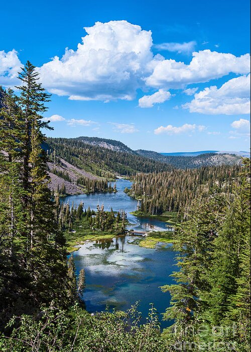 Mammoth Lake Greeting Card featuring the photograph Twin Lakes in Mammoth Lakes in California. #2 by Jamie Pham