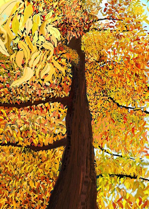 Wood Greeting Card featuring the digital art Up Tree by Douglas Day Jones