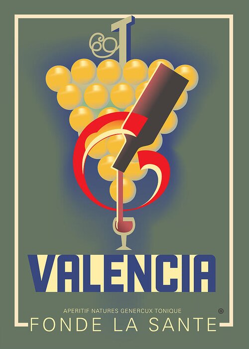 Vector Greeting Card featuring the digital art Valencia by Gary Grayson