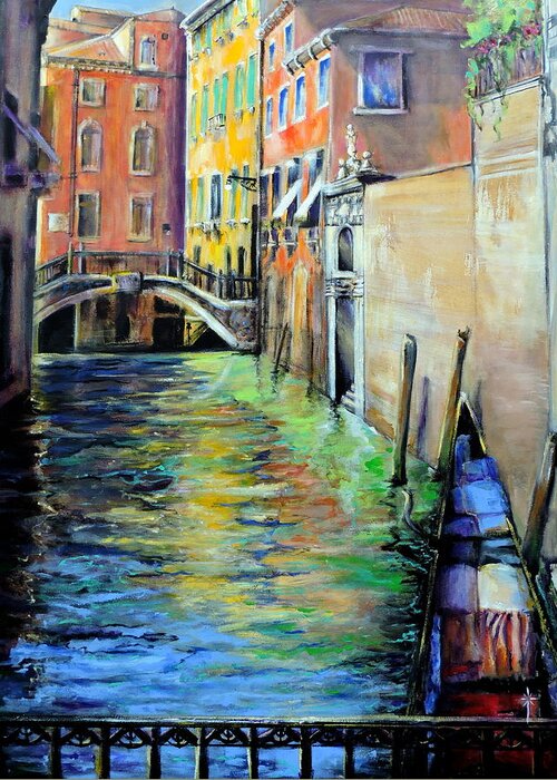 Italy Greeting Card featuring the painting Venice by Jodie Marie Anne Richardson Traugott     aka jm-ART