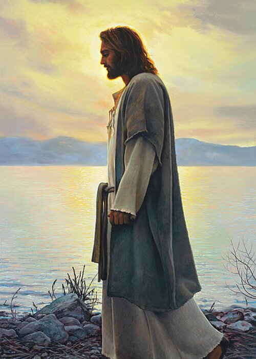 Jesus Greeting Card featuring the painting Walk with Me by Greg Olsen
