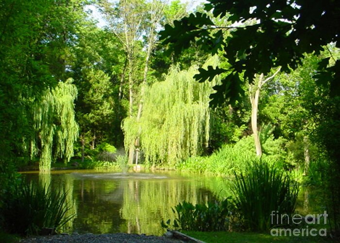 Landscape Greeting Card featuring the photograph Weeping Willow Pond by Lyric Lucas