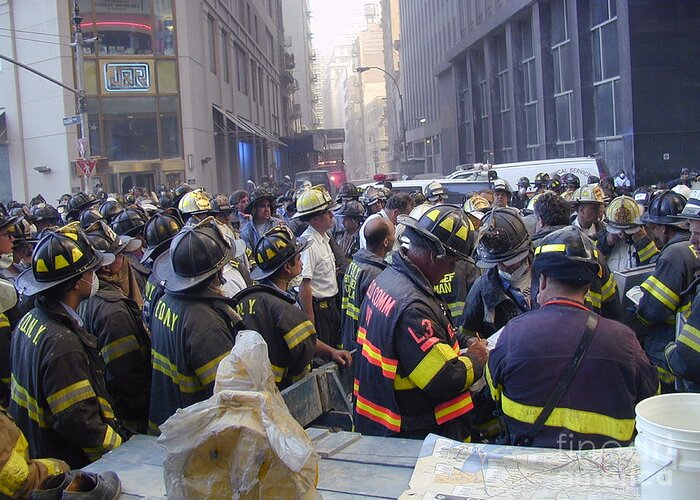 9/11/01 Greeting Card featuring the photograph 9-11-01 WTC Terrorist Attack #20 by Steven Spak