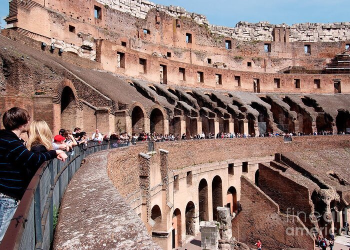 Colosseum Greeting Card featuring the photograph Colosseum in Rome #15 by George Atsametakis