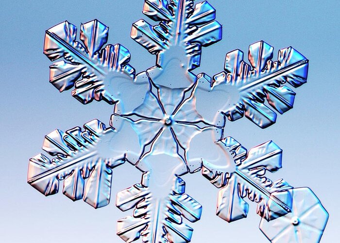Snowflake Greeting Card featuring the photograph Snowflake #22 by Kenneth Libbrecht/science Photo Library