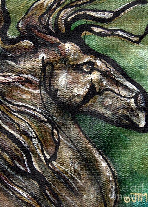 Horse Greeting Card featuring the painting #23 June 14th #23 by Jonelle T McCoy