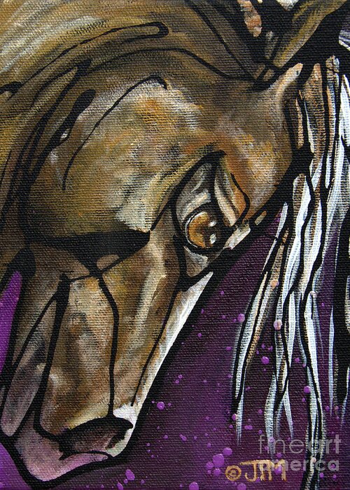 Horse Greeting Card featuring the painting #26 June 17th #26 by Jonelle T McCoy