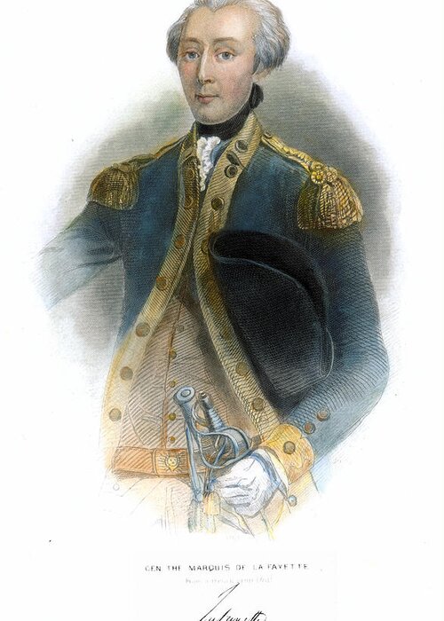 18th Century Greeting Card featuring the photograph MARQUIS de LAFAYETTE #28 by Granger
