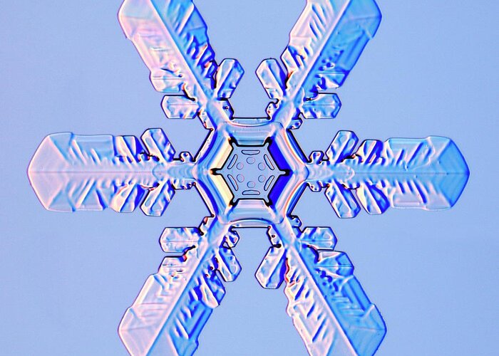 Snowflake Greeting Card featuring the photograph Snowflake #28 by Kenneth Libbrecht/science Photo Library