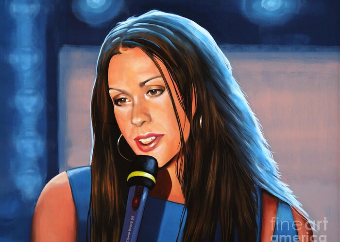 Alanis Morissette Greeting Card featuring the painting Alanis Morissette by Paul Meijering