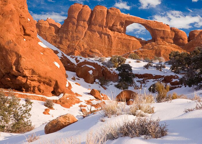 Skyline Arch Greeting Card featuring the photograph Arches National Park Utah #3 by Douglas Pulsipher
