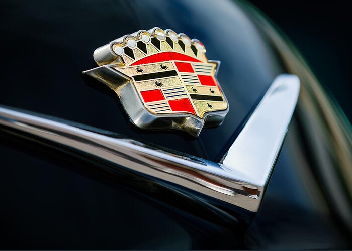 Cadillac Emblem Greeting Card featuring the photograph Cadillac Emblem #3 by Jill Reger