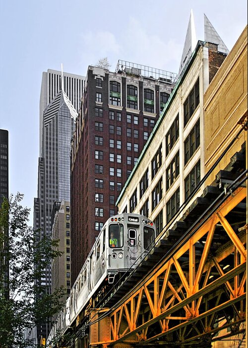 Elevated Greeting Card featuring the photograph Chicago Loop 'L' #3 by Alexandra Till