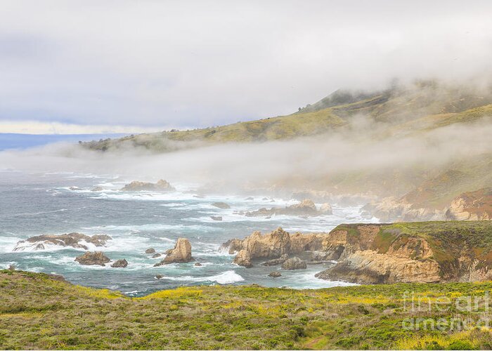 Big Sur Greeting Card featuring the photograph Fog engulfing Big Sur coast #3 by Ken Brown
