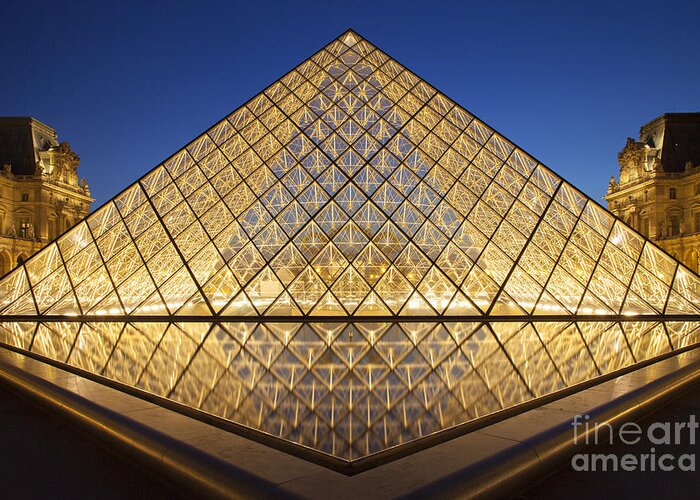 Paris Greeting Card featuring the photograph Glass Pyramid #3 by Brian Jannsen