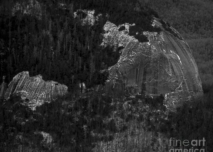 North Carolina Greeting Card featuring the photograph Looking Glass Rock by Blue Ridge Parkway - Aerial Photo #5 by David Oppenheimer