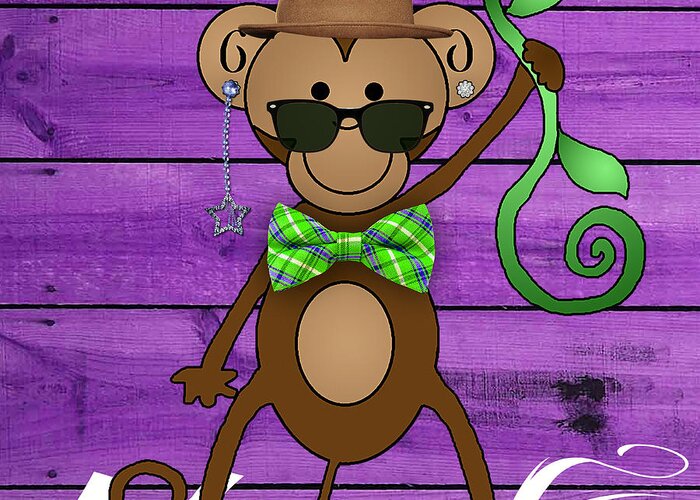 Monkey. Monkey Art Greeting Card featuring the mixed media Monkey Business Collection #3 by Marvin Blaine