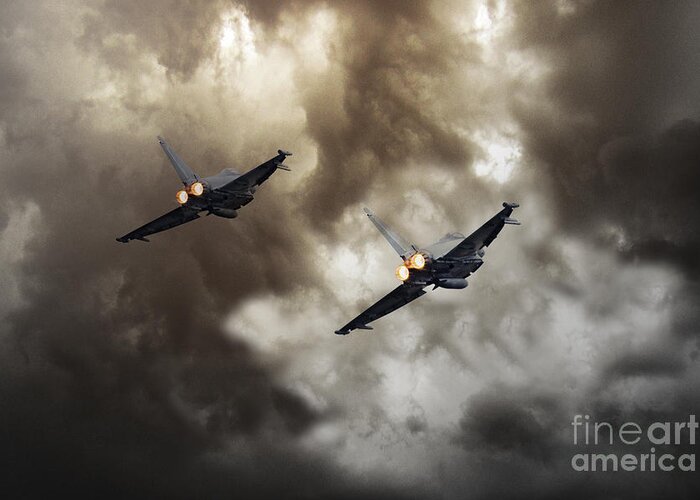 Raf Typhoon Greeting Card featuring the digital art 3 Squadron by Airpower Art