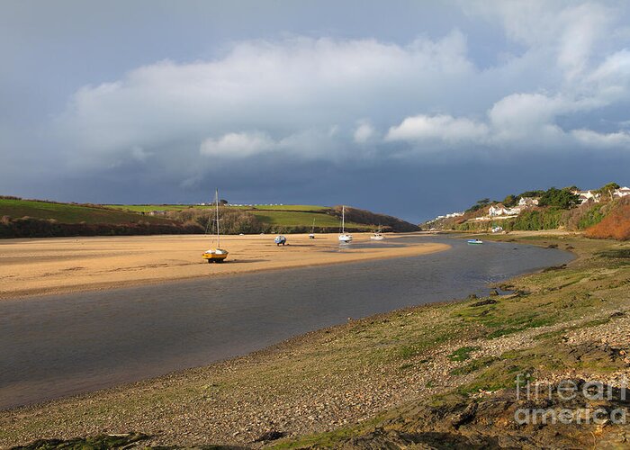 Gannel Greeting Card featuring the photograph Storm Approaches the Gannel Estuary Newquay Cornwall #3 by Nicholas Burningham