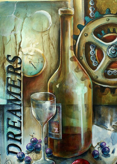 Still Life Greeting Card featuring the painting Untitled 3 by Michael Lang