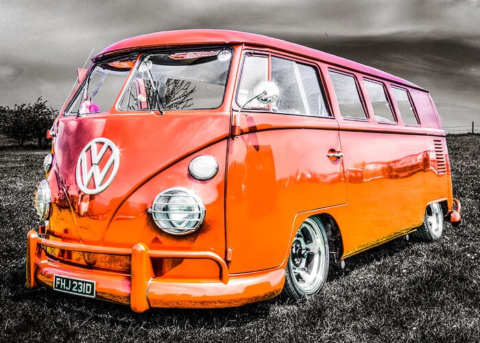 orange vw camper van