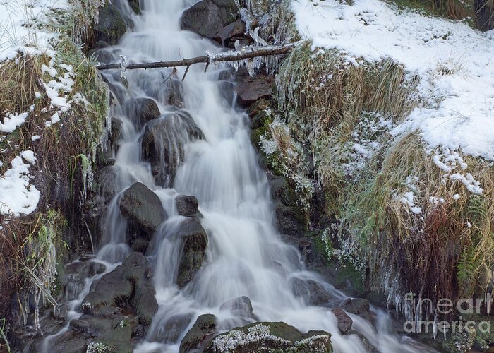 Ice Greeting Card featuring the photograph Winter Waterfall 3 by David Birchall