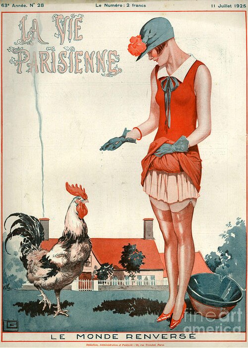 France Greeting Card featuring the drawing 1920s France La Vie Parisienne Magazine #309 by The Advertising Archives