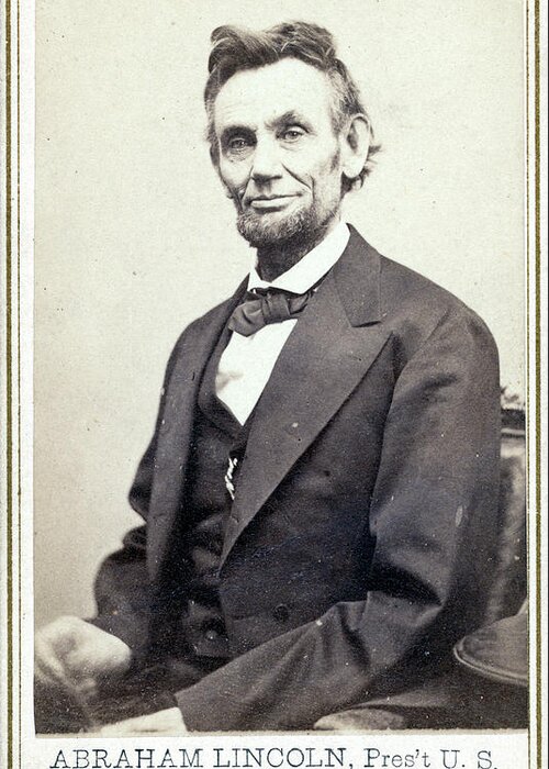 1865 Greeting Card featuring the photograph Abraham Lincoln (1809-1865) #31 by Granger