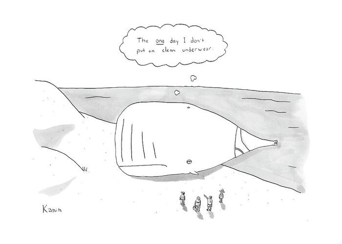 Whale Greeting Card featuring the drawing New Yorker January 28th, 2008 by Zachary Kanin