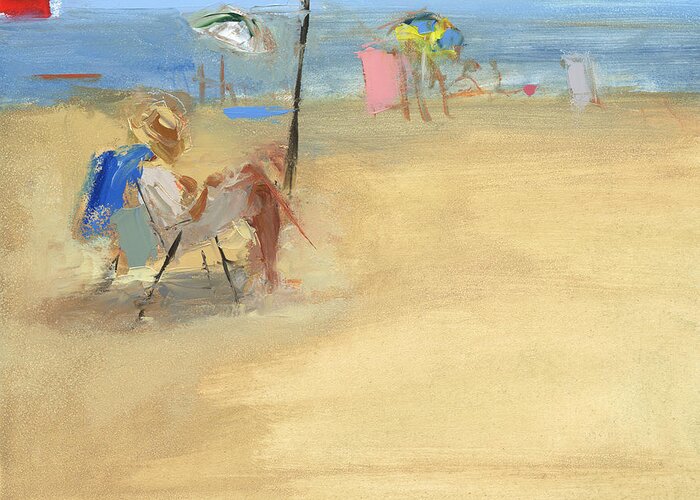 Beach Greeting Card featuring the painting Untitled #9 by Chris N Rohrbach