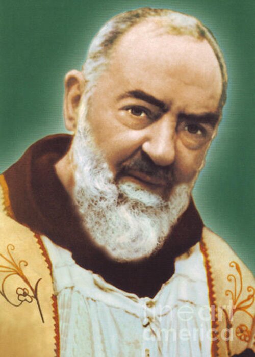 Prayer Greeting Card featuring the photograph Padre Pio #35 by Archangelus Gallery