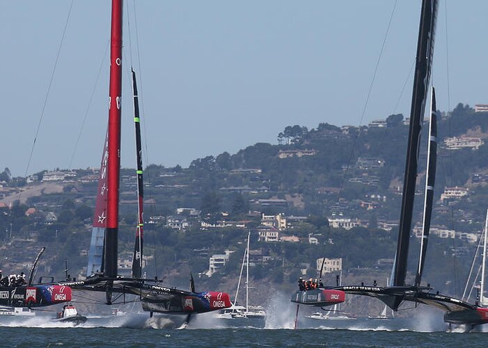 Ac34 Greeting Card featuring the photograph America's Cup 34 #15 by Steven Lapkin