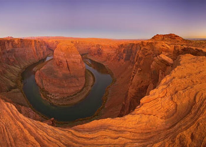 00431237 Greeting Card featuring the photograph 360 Of Colorado River At Horseshoe Bend by Yva Momatiuk and John Eastcott