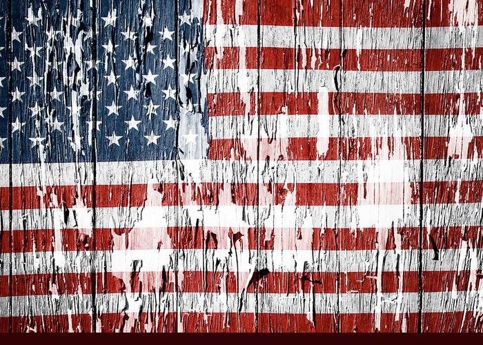 Flag Greeting Card featuring the photograph American flag grunge effect by Les Cunliffe