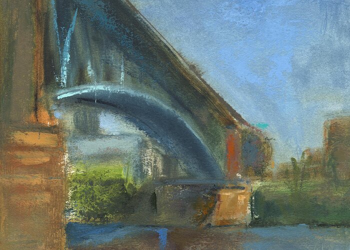 Bridges Greeting Card featuring the painting Untitled #7 by Chris N Rohrbach