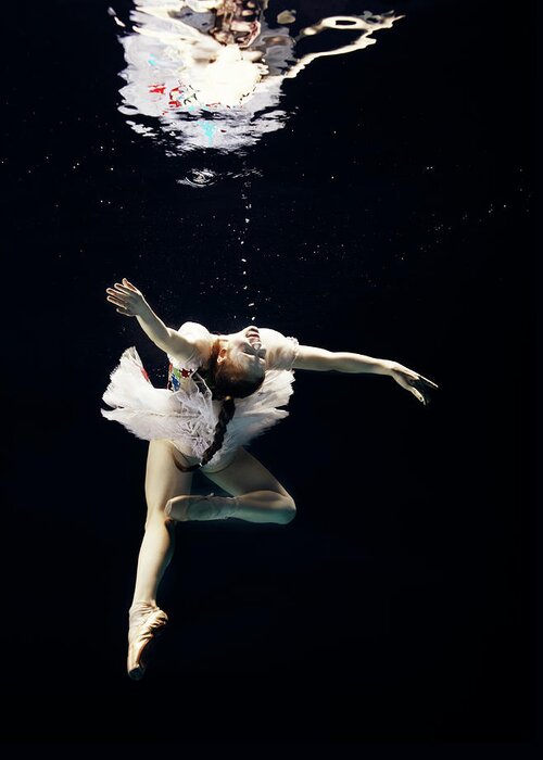 Ballet Dancer Greeting Card featuring the photograph Ballet Dancer Underwater #4 by Henrik Sorensen