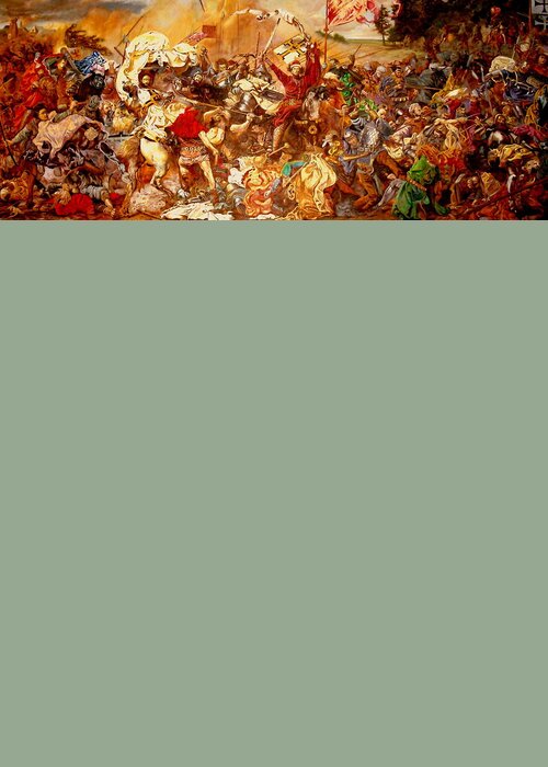 Henryk Greeting Card featuring the painting Battle of Grunwald #5 by Henryk Gorecki