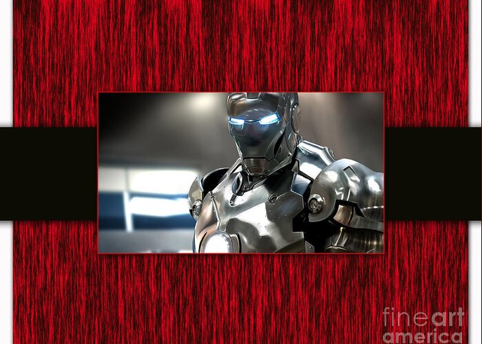 Ironman Art Greeting Card featuring the mixed media Iron Man #4 by Marvin Blaine