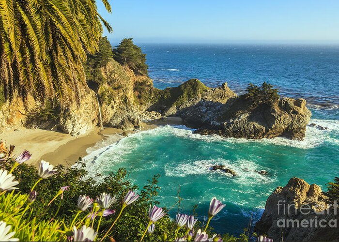 Mcway Falls Greeting Card featuring the photograph McWay Falls Big Sur California #4 by Ken Brown