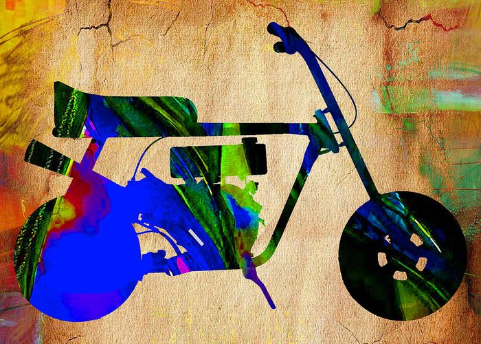 Mini Bike Greeting Card featuring the mixed media Mini Bike #4 by Marvin Blaine