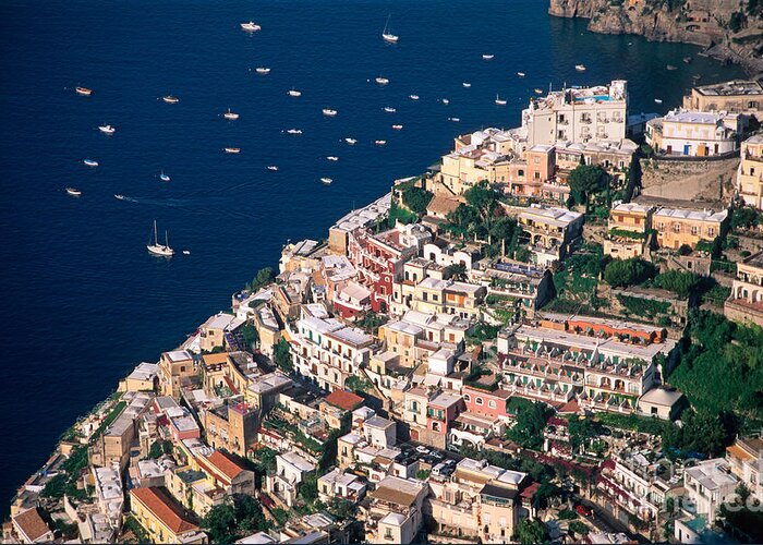 Positano Greeting Card featuring the photograph Positano town in Italy #2 by George Atsametakis