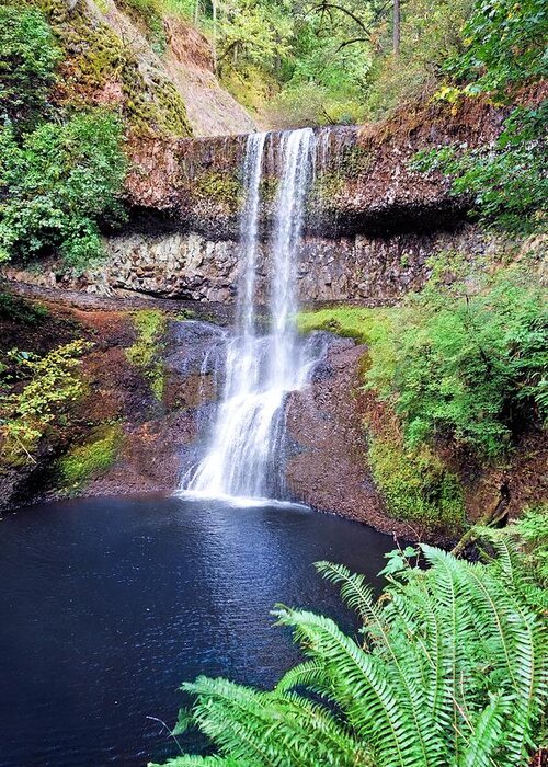 Silver Greeting Card featuring the photograph Silver Falls #4 by Jane Girardot