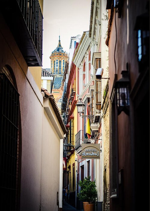 Seville Greeting Card featuring the photograph Streets of Seville #1 by AM FineArtPrints