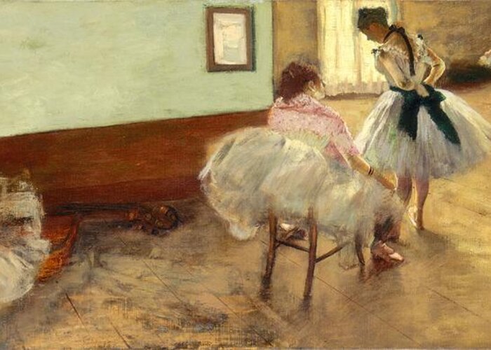 Degas Greeting Card featuring the painting The Dance Lesson #4 by Edgar Degas