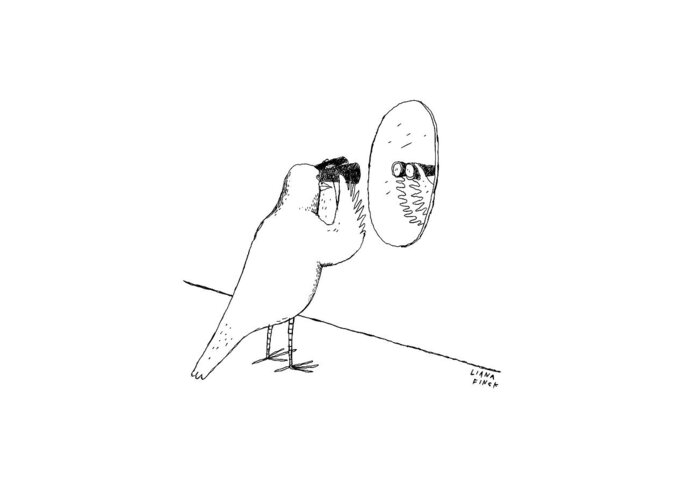 Bird Greeting Card featuring the drawing New Yorker December 5th, 2016 by Liana Finck