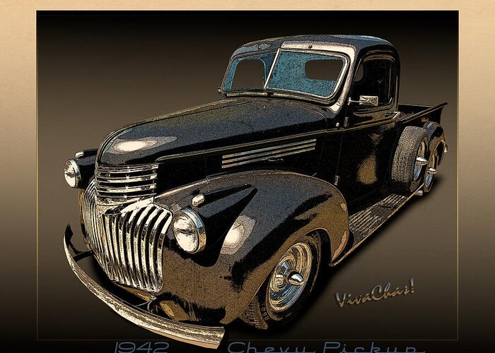 Hot Rod Art Greeting Card featuring the photograph 42 Chevy Pickup Rat Rod by Chas Sinklier