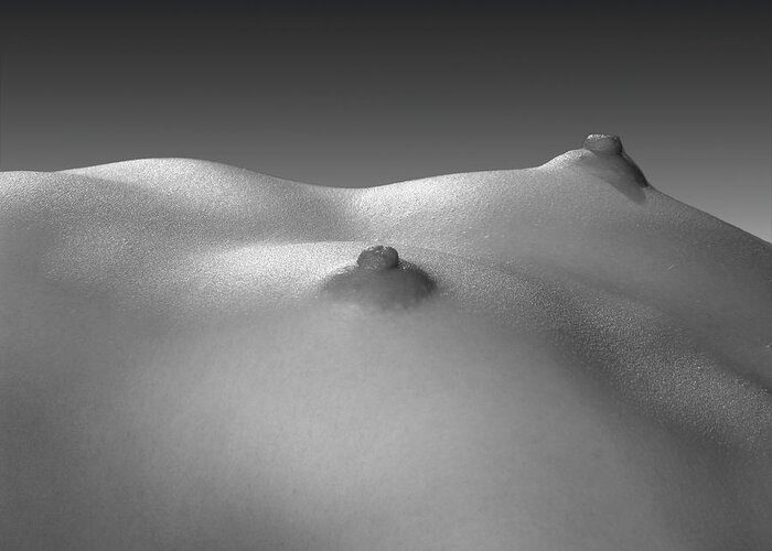 700px x 500px - 4269 Black White Nude Small Breasts Large Nipples Greeting Card by Chris  Maher
