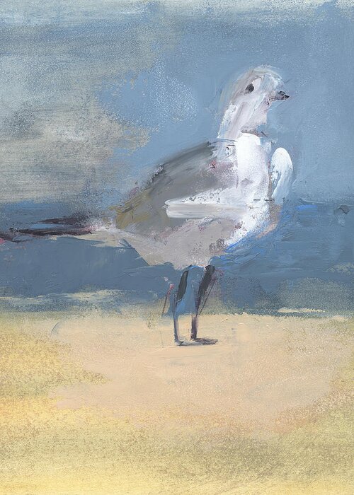Seagull Greeting Card featuring the painting Untitled #349 by Chris N Rohrbach